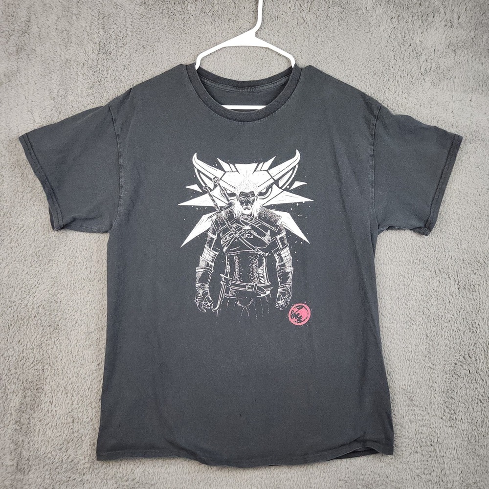 The Witcher Graphic T-Shirt Mens Large Black Short Sleeve Geralt Gaming Tee